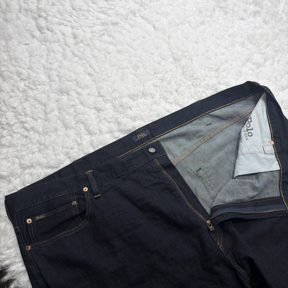 Polo Ralph Lauren Jeans Mens 50B 50x30 Hampton Relaxed Straight Dark Wash Denim